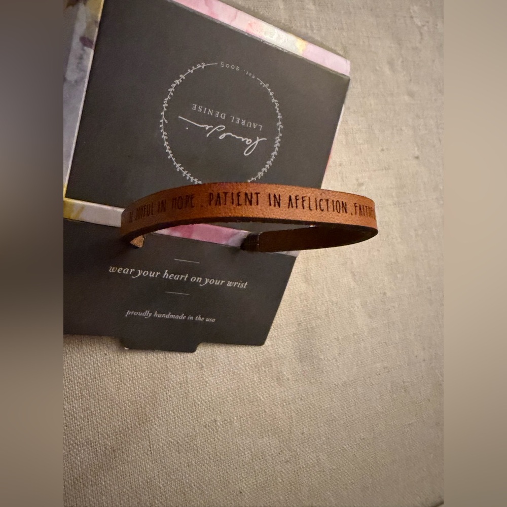 Laurel Denise Leather Bracelet with clasp and inspiration Collection NWT